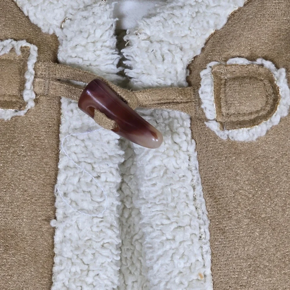 Old Navy Sherpa Vest Creme Caramel Faux Suede sherpa western Toggle Closure 5T